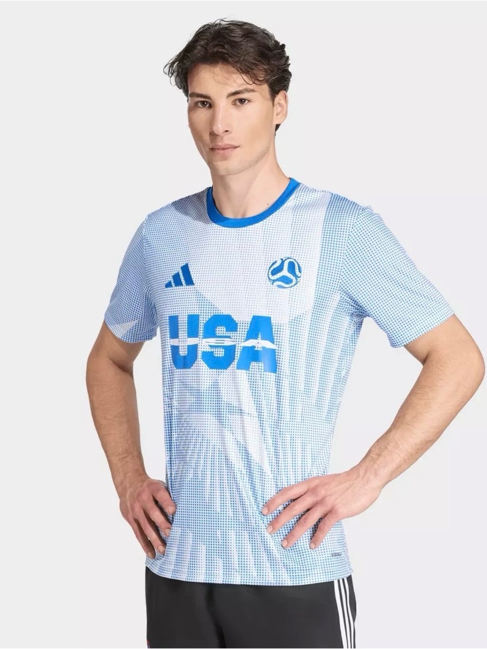 adidas Light Blue and Royal Blue USA Soccer Jersey